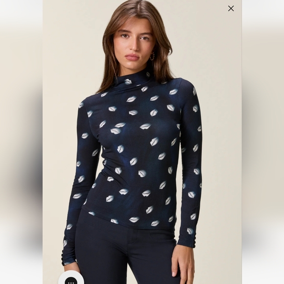 Rouje Marcie Women's Navy Patterned Top